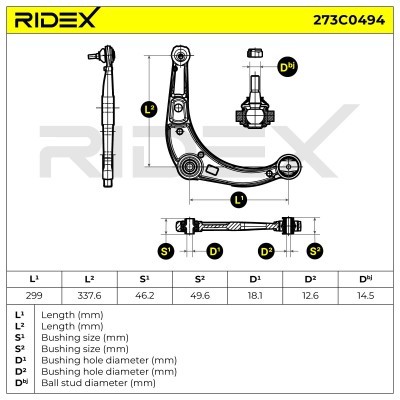 Querlenker RIDEX 273C0494 273C0494 - foto 6