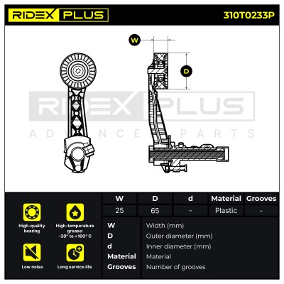 Spannarm Keilrippenriemen RIDEX 310T0233 310T0233 - foto 6
