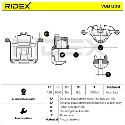 Bremssattel RIDEX 78B1308 78B1308 - foto 7