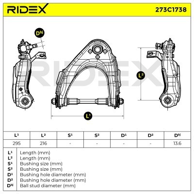 Querlenker RIDEX 273C1738 273C1738 - foto 8