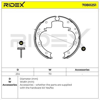 Bremsbeläge Satz RIDEX 70B0251 70B0251 - foto 5