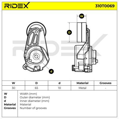 Spannarm Keilrippenriemen RIDEX 310T0069 310T0069 - foto 6