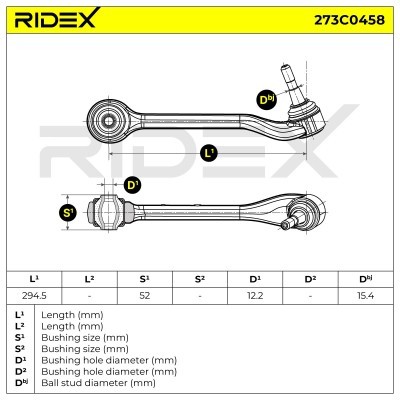 Querlenker RIDEX 273C0458 273C0458 - foto 7