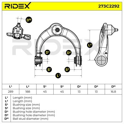 Querlenker RIDEX 273C2292 273C2292 - foto 7