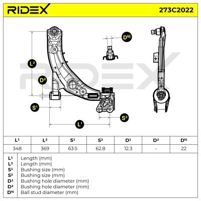 Querlenker RIDEX 273C2022 273C2022 - foto 7