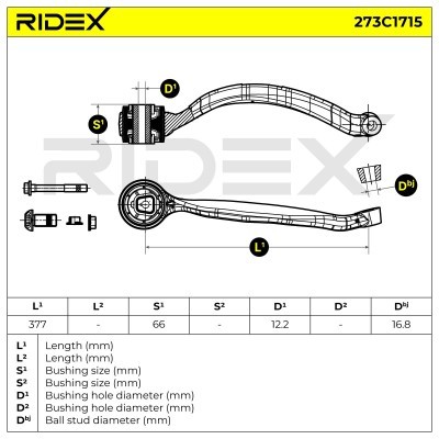 Querlenker RIDEX 273C1715 273C1715 - foto 7