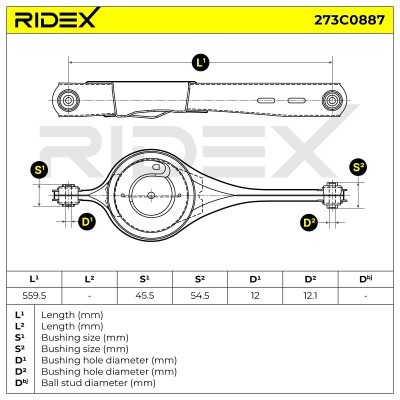 Querlenker RIDEX 273C0887 273C0887 - foto 6