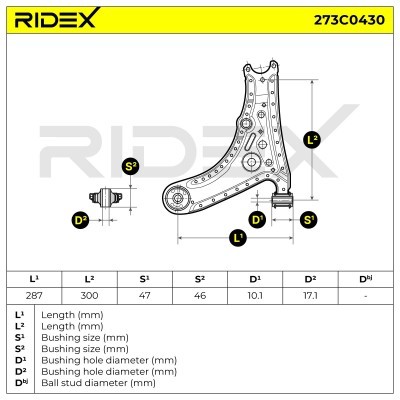 Querlenker RIDEX 273C0430 273C0430 - foto 4