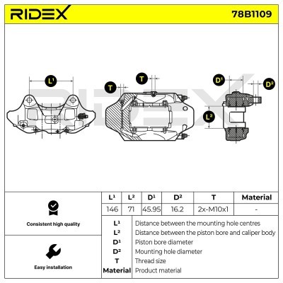 Bremssattel RIDEX 78B1109 78B1109 - foto 6