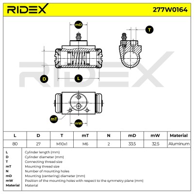 Radbremszylinder RIDEX 277W0164 277W0164 - foto 6
