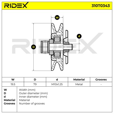 Spannarm Keilrippenriemen RIDEX 310T0343 310T0343 - foto 5
