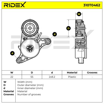 Spannarm Keilrippenriemen RIDEX 310T0462 310T0462 - foto 6
