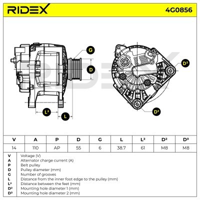 Generator RIDEX 4G0856 4G0856 - foto 5