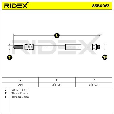 Bremsschlauch RIDEX 83B0063 83B0063 - foto 5