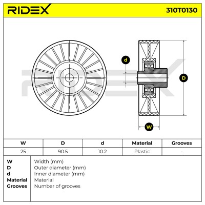 Spannarm Keilrippenriemen RIDEX 310T0130 310T0130 - foto 5