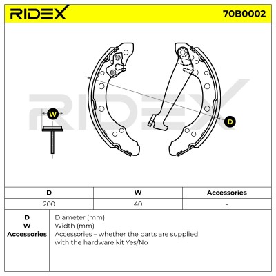 Bremsbeläge Satz RIDEX 70B0002 70B0002 - foto 6