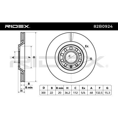 Bremsscheibe RIDEX 82B0924 82B0924 - foto 3