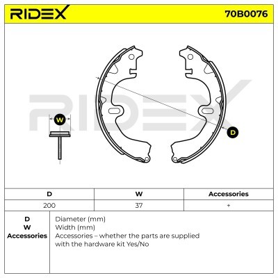 Bremsbeläge Satz RIDEX 70B0076 70B0076 - foto 4