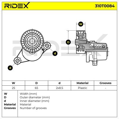 Spannarm Keilrippenriemen RIDEX 310T0084 310T0084 - foto 6