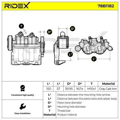 Bremssattel RIDEX 78B1182 78B1182 - foto 5