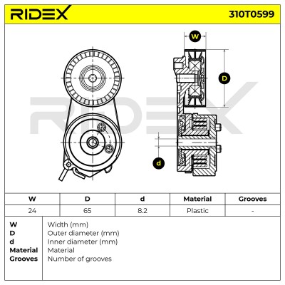 Spannarm Keilrippenriemen RIDEX 310T0599 310T0599 - foto 6