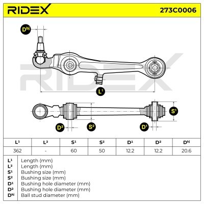 Querlenker RIDEX 273C0006 273C0006 - foto 6