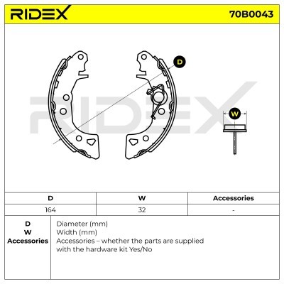 Bremsbeläge Satz RIDEX 70B0043 70B0043 - foto 5