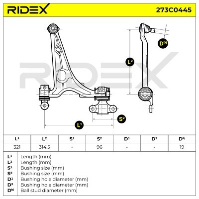Querlenker RIDEX 273C0445 273C0445 - foto 4