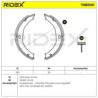 Bremsbeläge Satz RIDEX 70B0161 70B0161 - foto 5