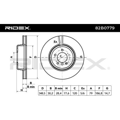Bremsscheibe RIDEX 82B0779 82B0779 - foto 6