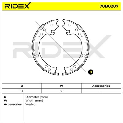 Bremsbeläge Satz RIDEX 70B0207 70B0207 - foto 6
