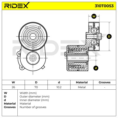 Spannarm Keilrippenriemen RIDEX 310T0053 310T0053 - foto 6