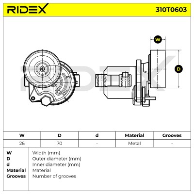 Spannarm Keilrippenriemen RIDEX 310T0603 310T0603 - foto 6