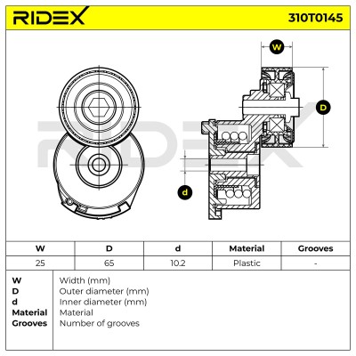 Spannarm Keilrippenriemen RIDEX 310T0145 310T0145 - foto 6