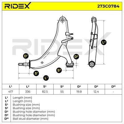 Querlenker RIDEX 273C0784 273C0784 - foto 8