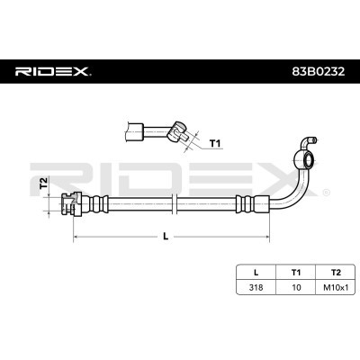 Bremsschlauch RIDEX 83B0232 83B0232 - foto 3