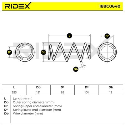 Fahrwerksfeder RIDEX 188C0640 188C0640 - foto 5