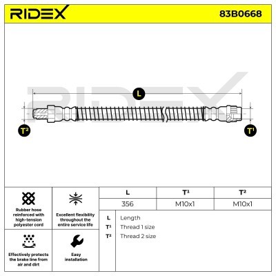 Bremsschlauch RIDEX 83B0668 83B0668 - foto 7