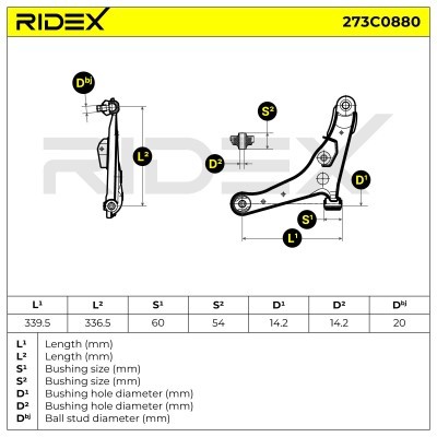 Querlenker RIDEX 273C0880 273C0880 - foto 6