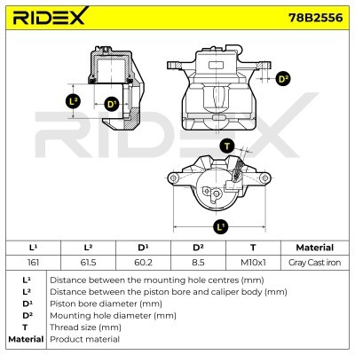 Bremssattel RIDEX 78B2556 78B2556 - foto 7