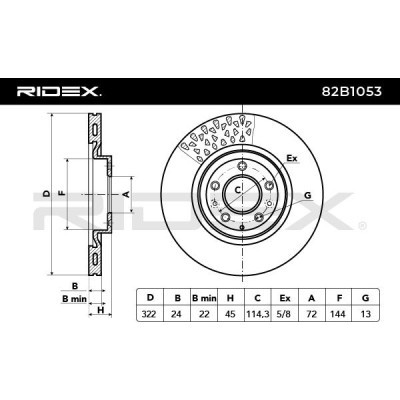 Bremsscheibe RIDEX 82B1053 82B1053 - foto 3