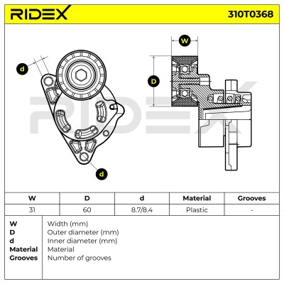 Spannarm Keilrippenriemen RIDEX 310T0368 310T0368 - foto 6