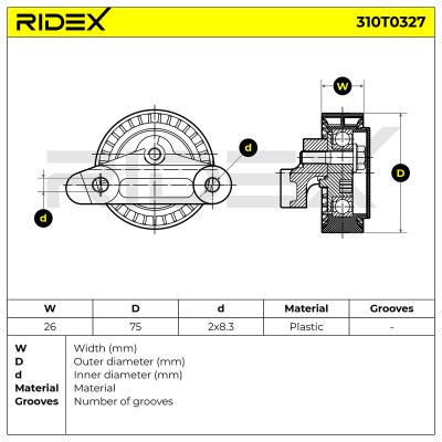Spannarm Keilrippenriemen RIDEX 310T0327 310T0327 - foto 5
