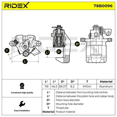 Bremssattel RIDEX 78B0096 78B0096 - foto 5