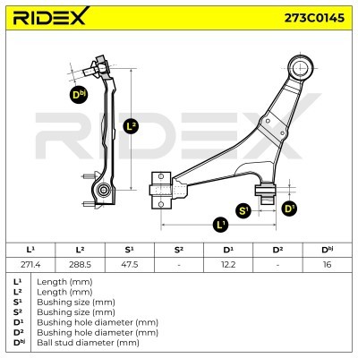 Querlenker RIDEX 273C0145 273C0145 - foto 7