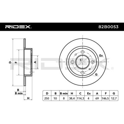 Bremsscheibe RIDEX 82B0053 82B0053 - foto 4