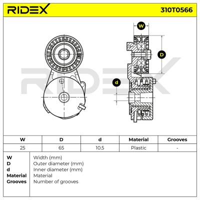 Spannarm Keilrippenriemen RIDEX 310T0566 310T0566 - foto 6
