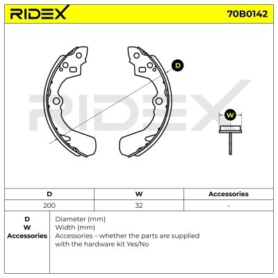 Bremsbeläge Satz RIDEX 70B0142 70B0142 - foto 5