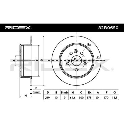 Bremsscheibe RIDEX 82B0650 82B0650 - foto 3