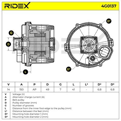 Generator RIDEX 4G0137 4G0137 - foto 6